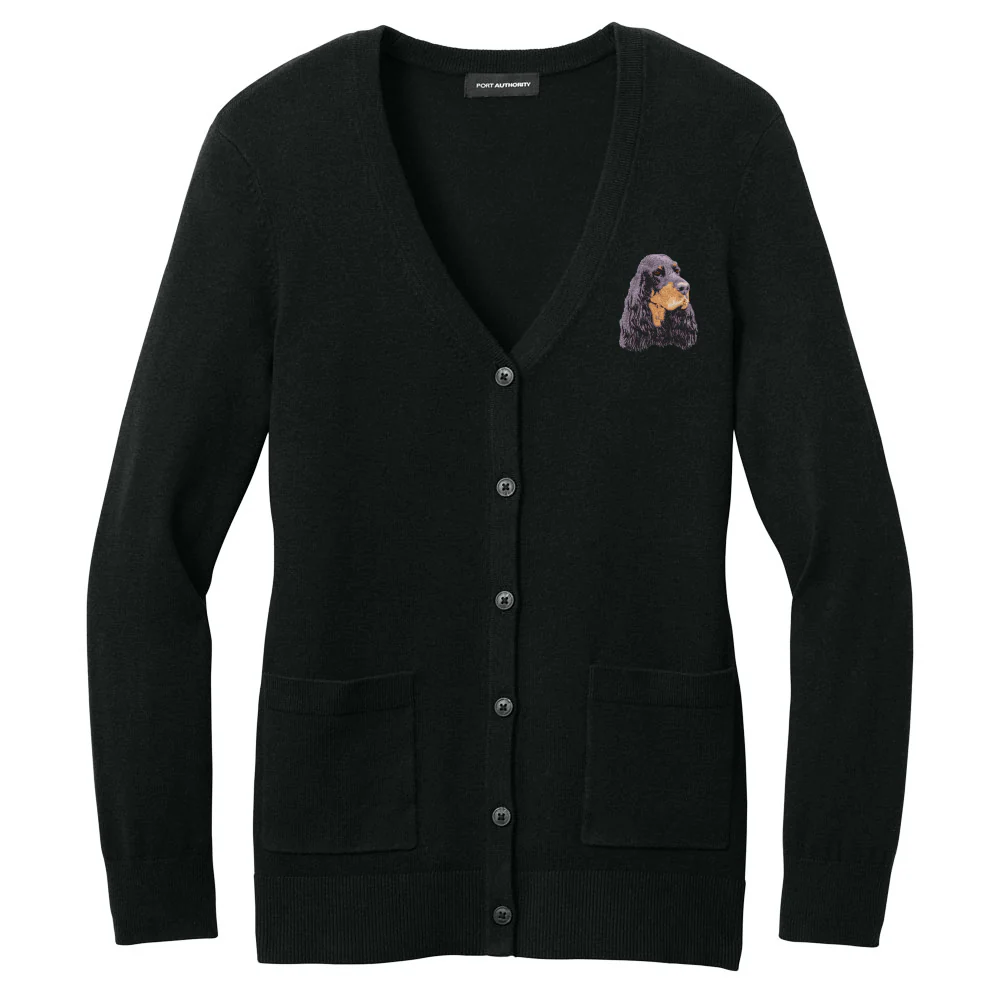 Gordon Setter Embroidered Button-Up Cardigan Sweater - Image 2