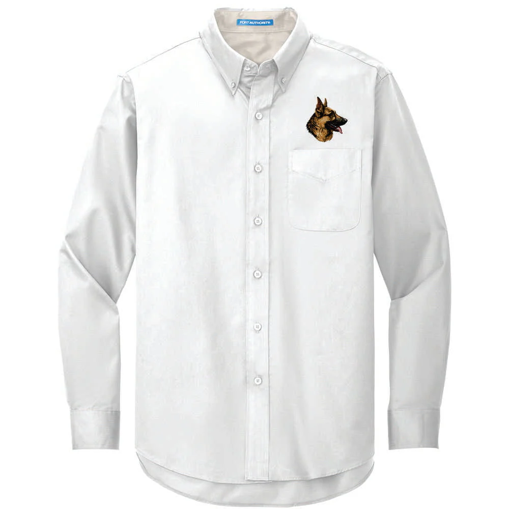 German Shepherd Dog Embroidered Long Sleeve Button Up Shirt - Image 2