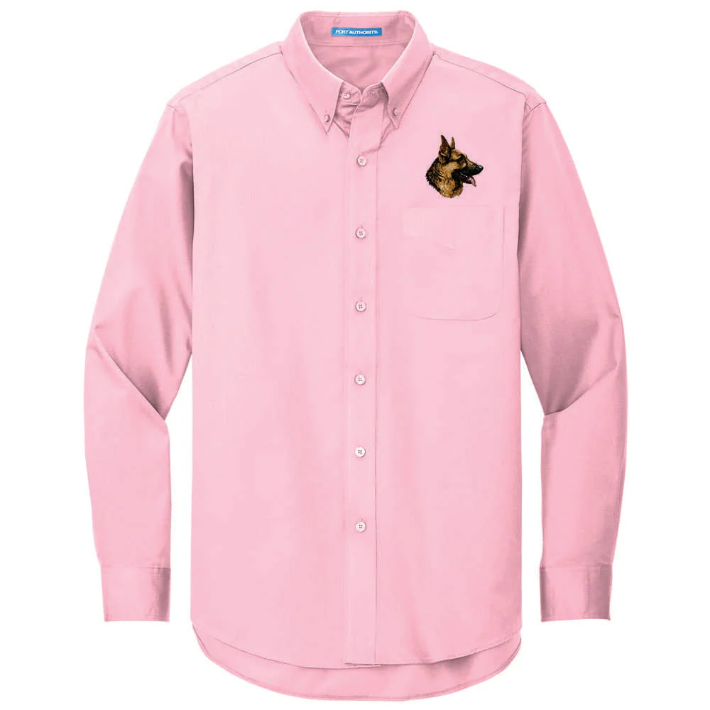 German Shepherd Dog Embroidered Long Sleeve Button Up Shirt - Image 4
