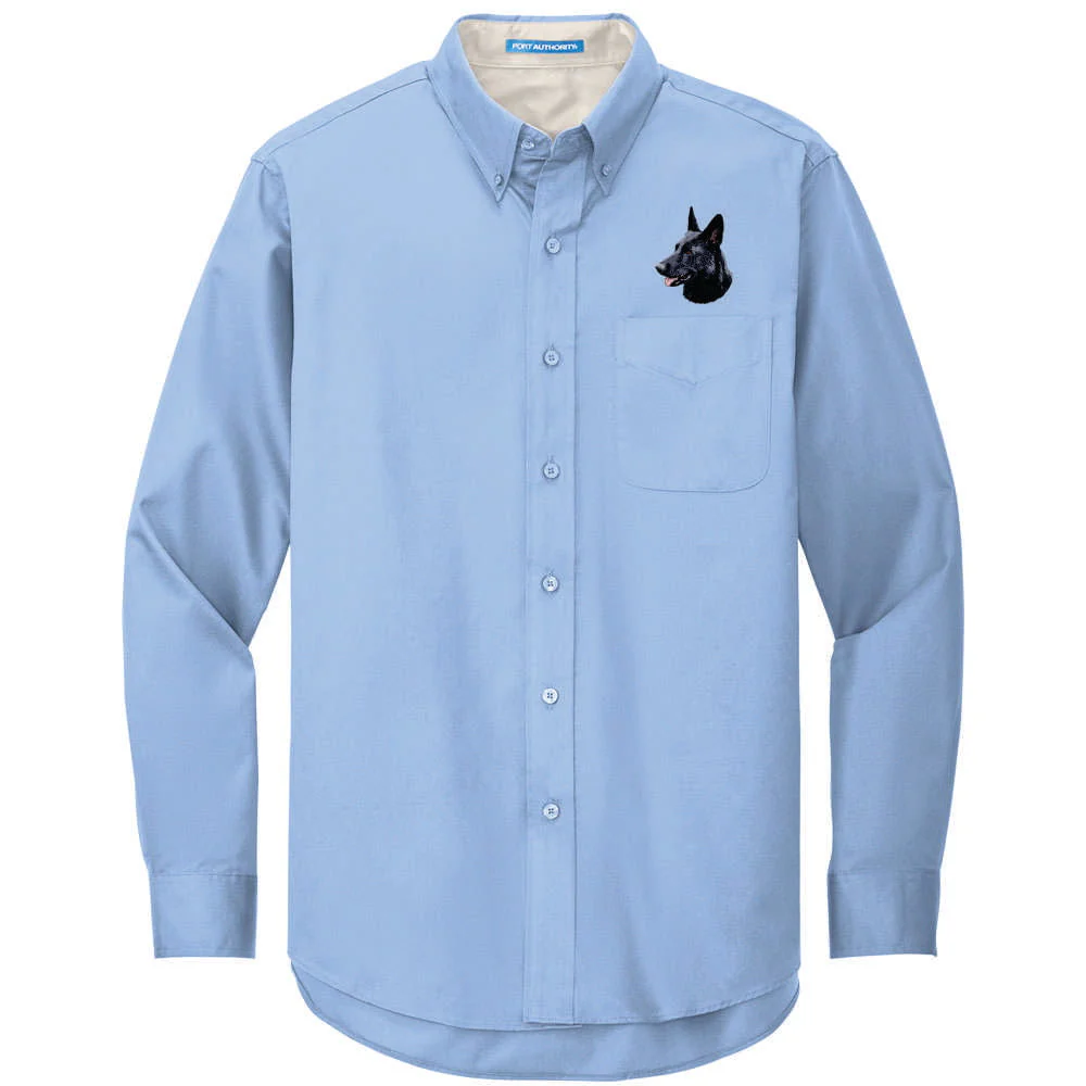 German Shepherd Dog Embroidered Long Sleeve Button Up Shirt - Image 5