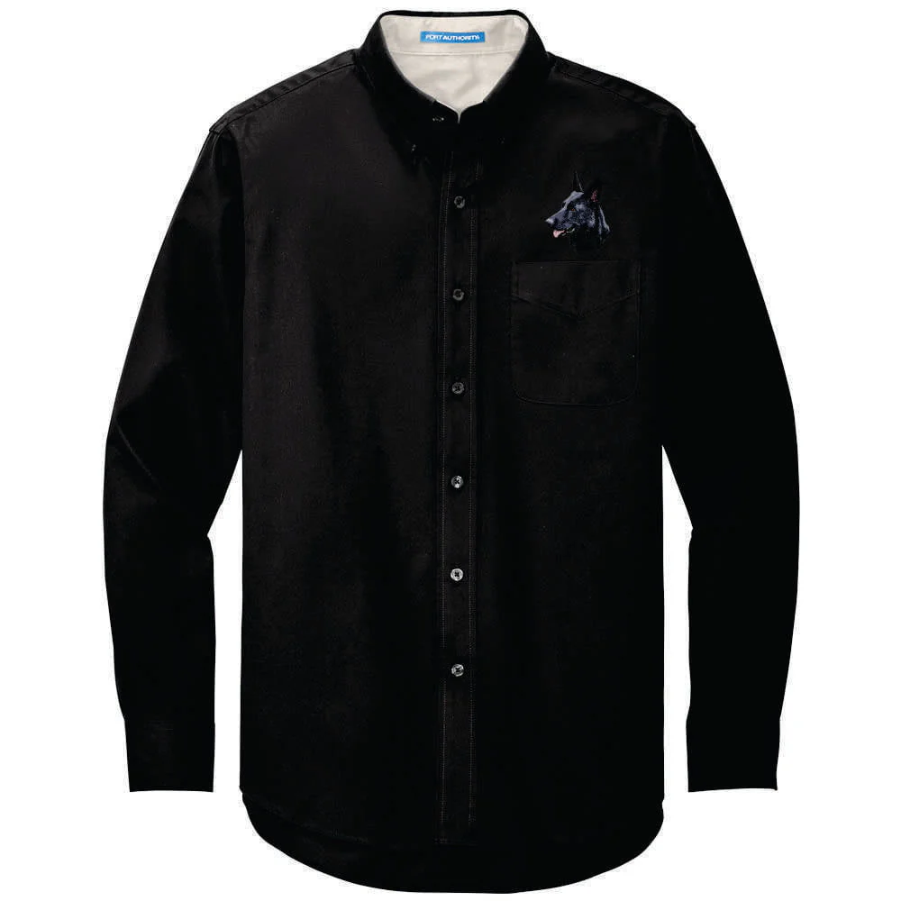 German Shepherd Dog Embroidered Long Sleeve Button Up Shirt - Image 7