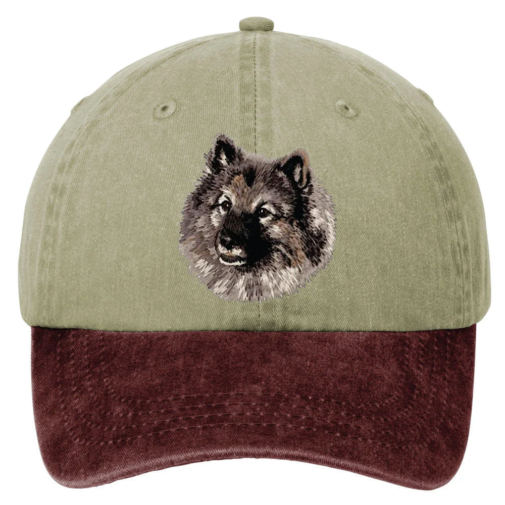 Keeshond  Embroidered Two Tone Baseball Cap - Image 2