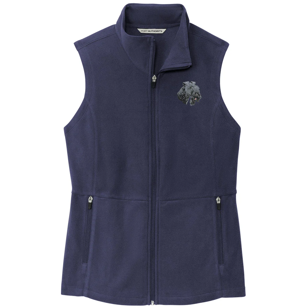 Kerry Blue Terrier Embroidered Women's Fleece Vest