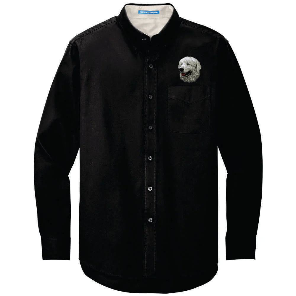 Kuvasz Embroidered Long Sleeve Button Up Shirt - Image 3