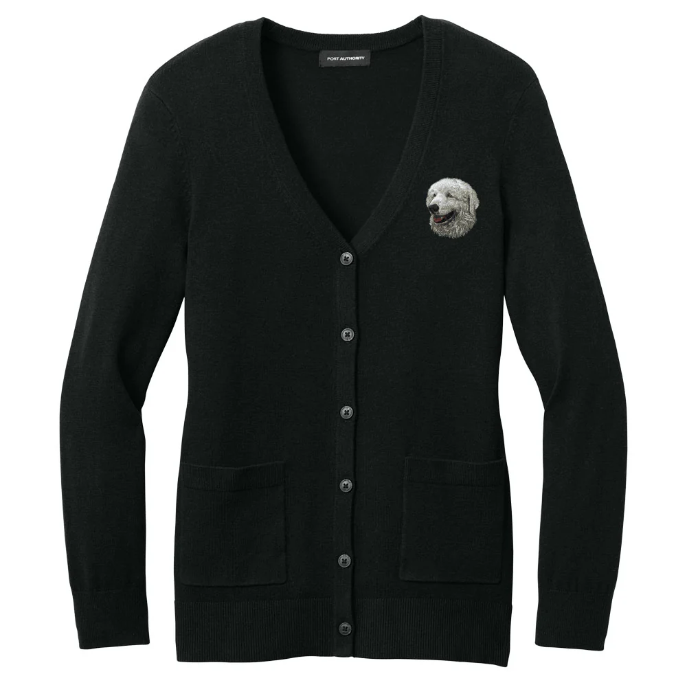 Kuvasz Embroidered Button-Up Cardigan Sweater - Image 2