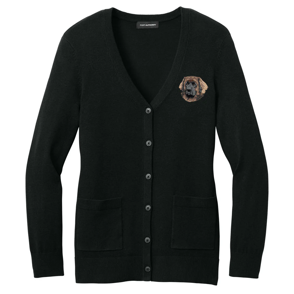 Leonberger Embroidered Button-Up Cardigan Sweater - Image 2