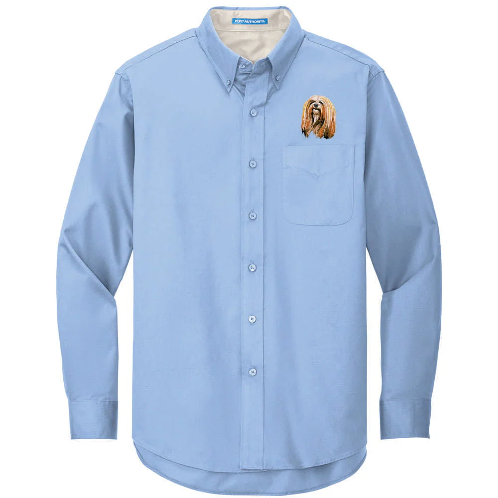 Lhasa Apso Embroidered Long Sleeve Button Up Shirt - Image 5