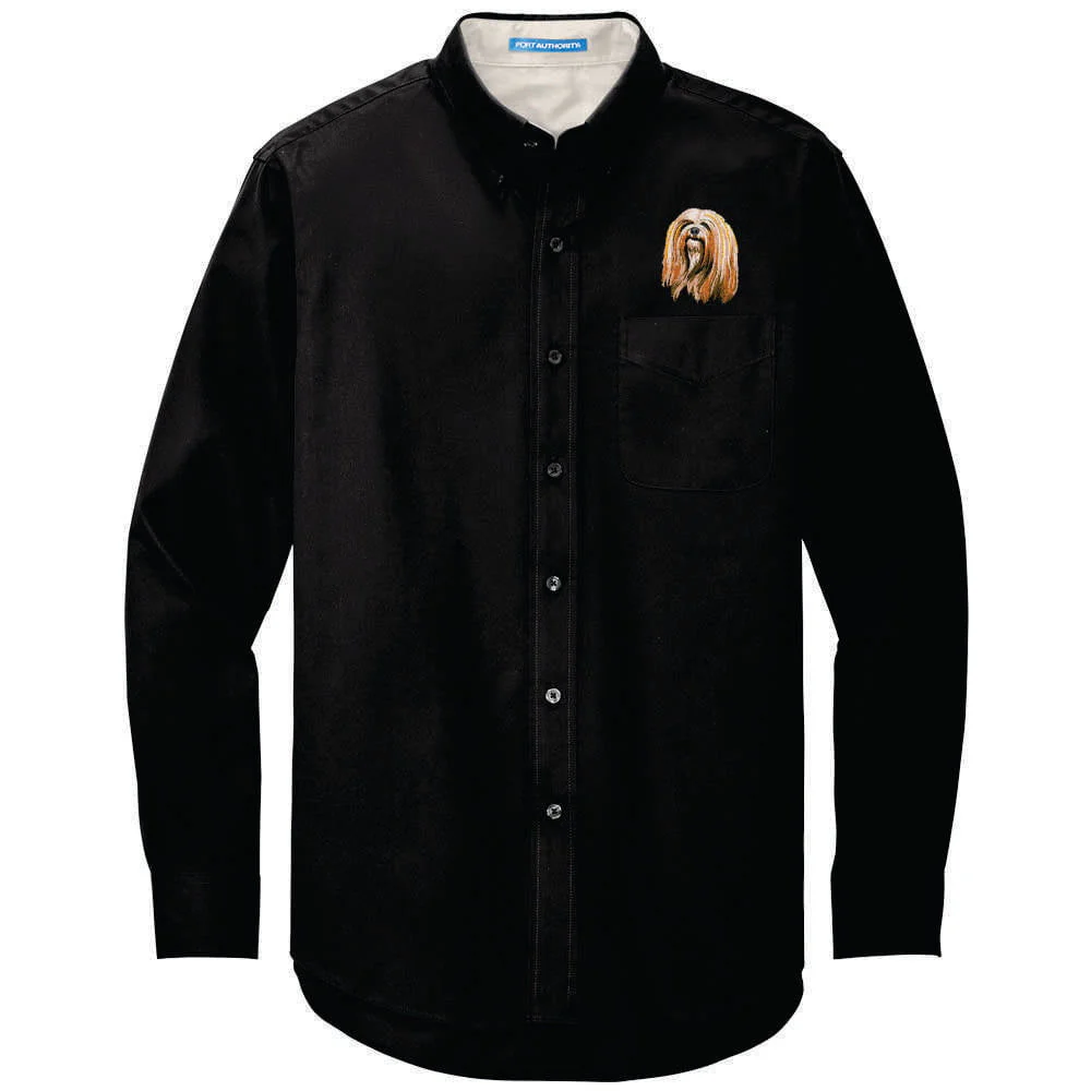 Lhasa Apso Embroidered Long Sleeve Button Up Shirt - Image 7