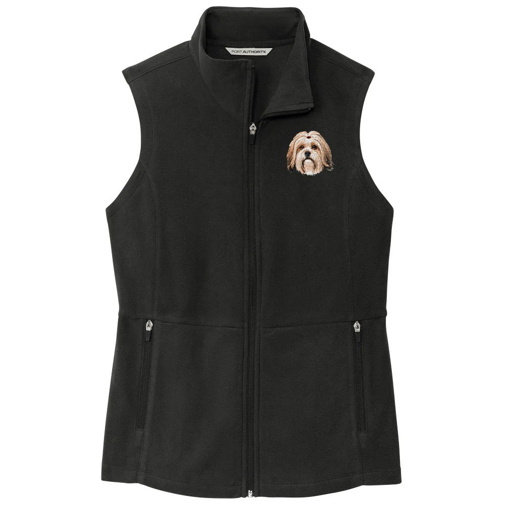 Lhasa Apso Embroidered Women's Fleece Vest - Image 5