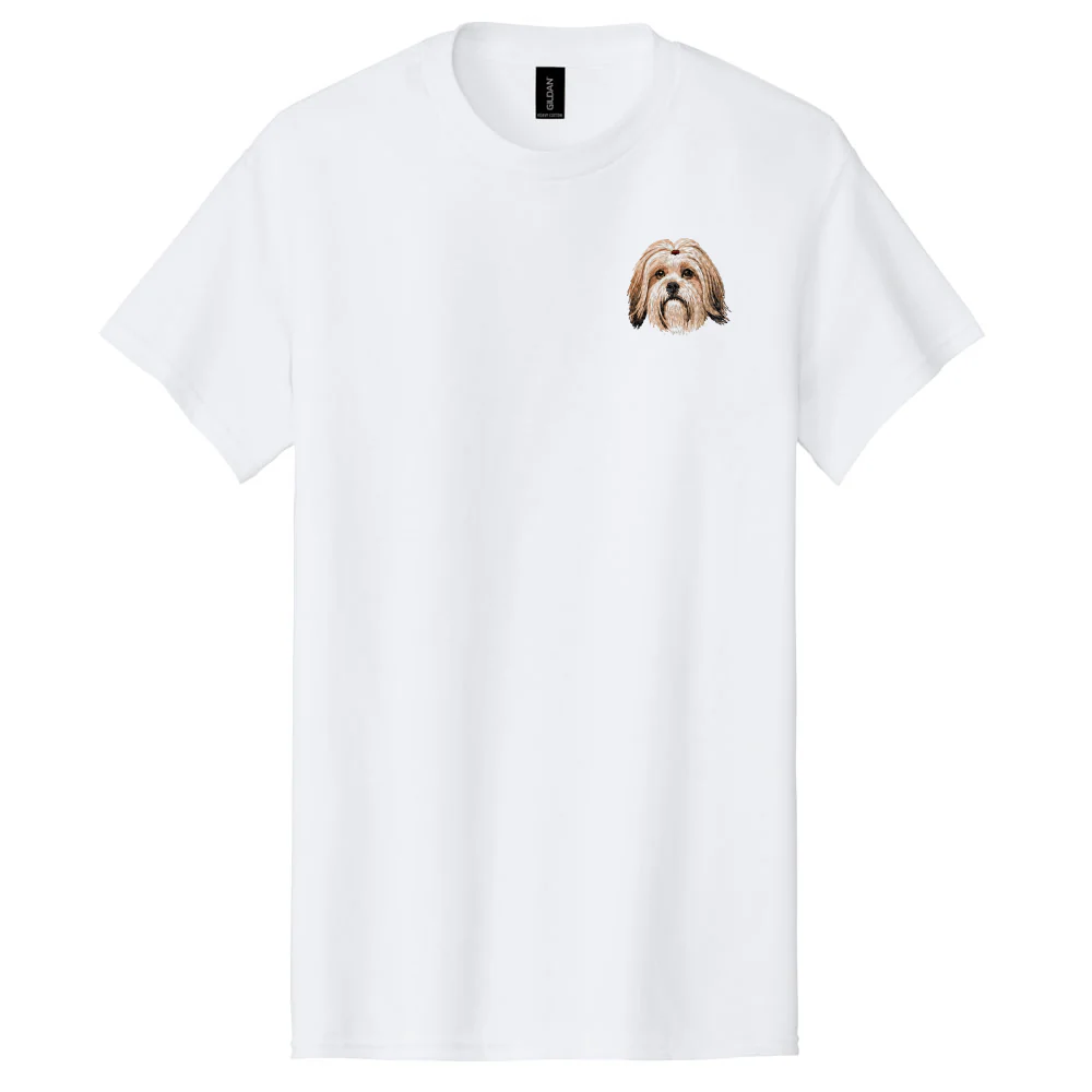 Lhasa Apso Embroidered Men's T-Shirt - Image 3