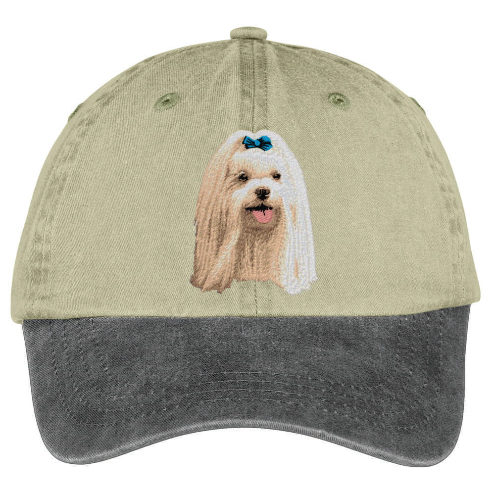 Maltese  Embroidered Two Tone Baseball Cap - Image 4