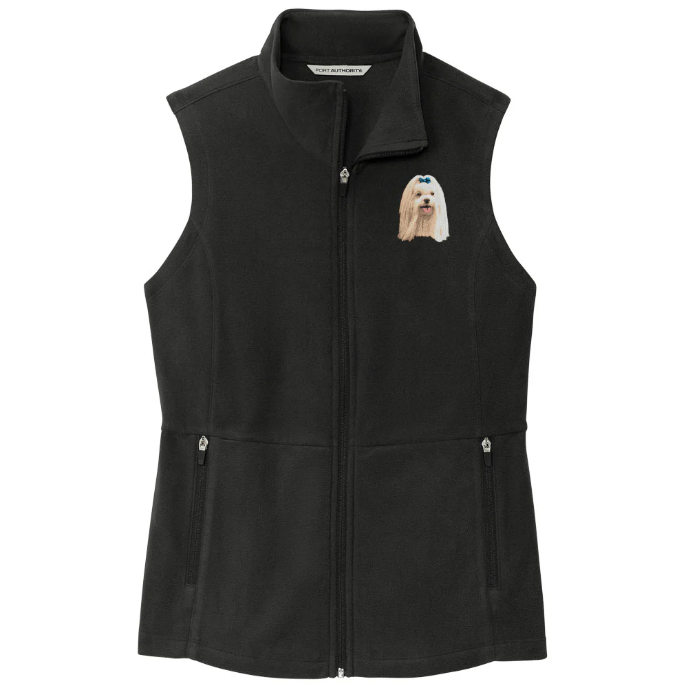 Maltese Embroidered Women's Fleece Vest - Image 5