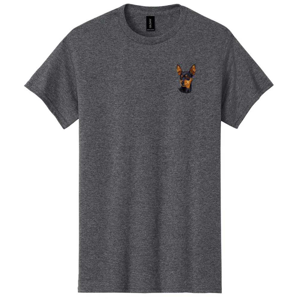 Miniature Pinscher Embroidered Men's T-Shirt - Image 2