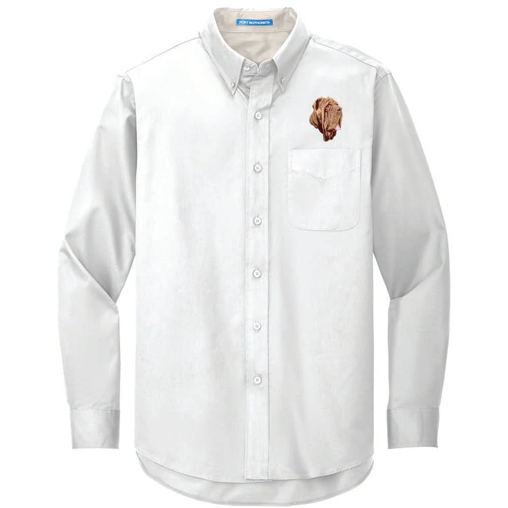 Neapolitan Mastiff Embroidered Long Sleeve Button Up Shirt - Image 6