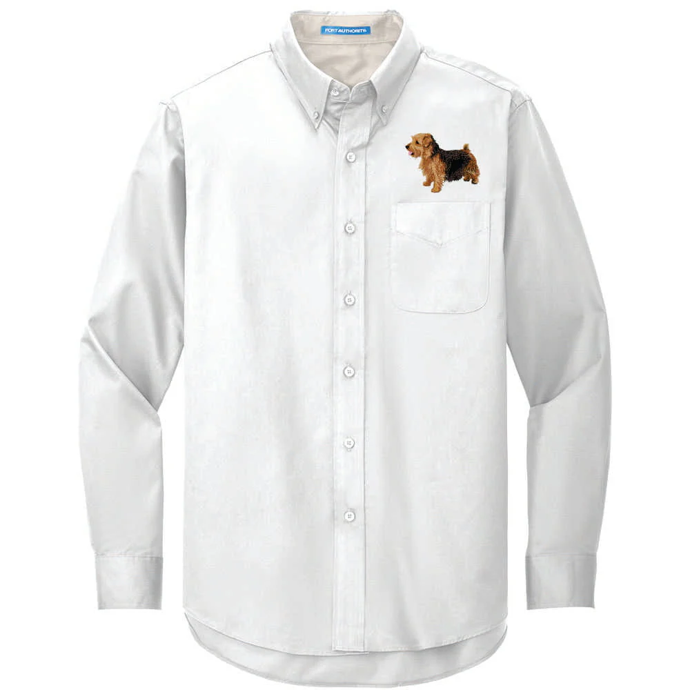 Norfolk Terrier Embroidered Long Sleeve Button Up Shirt - Image 2