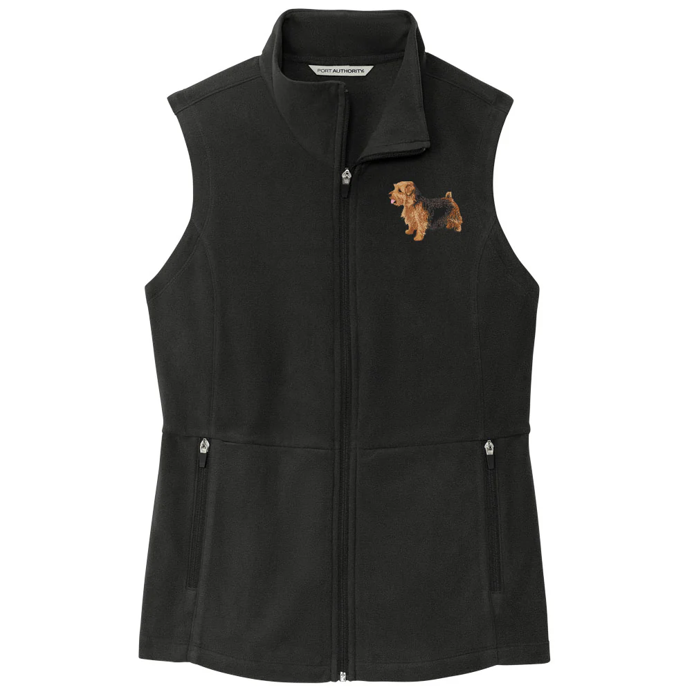 Norfolk Terrier Embroidered Women's Fleece Vest - Image 3