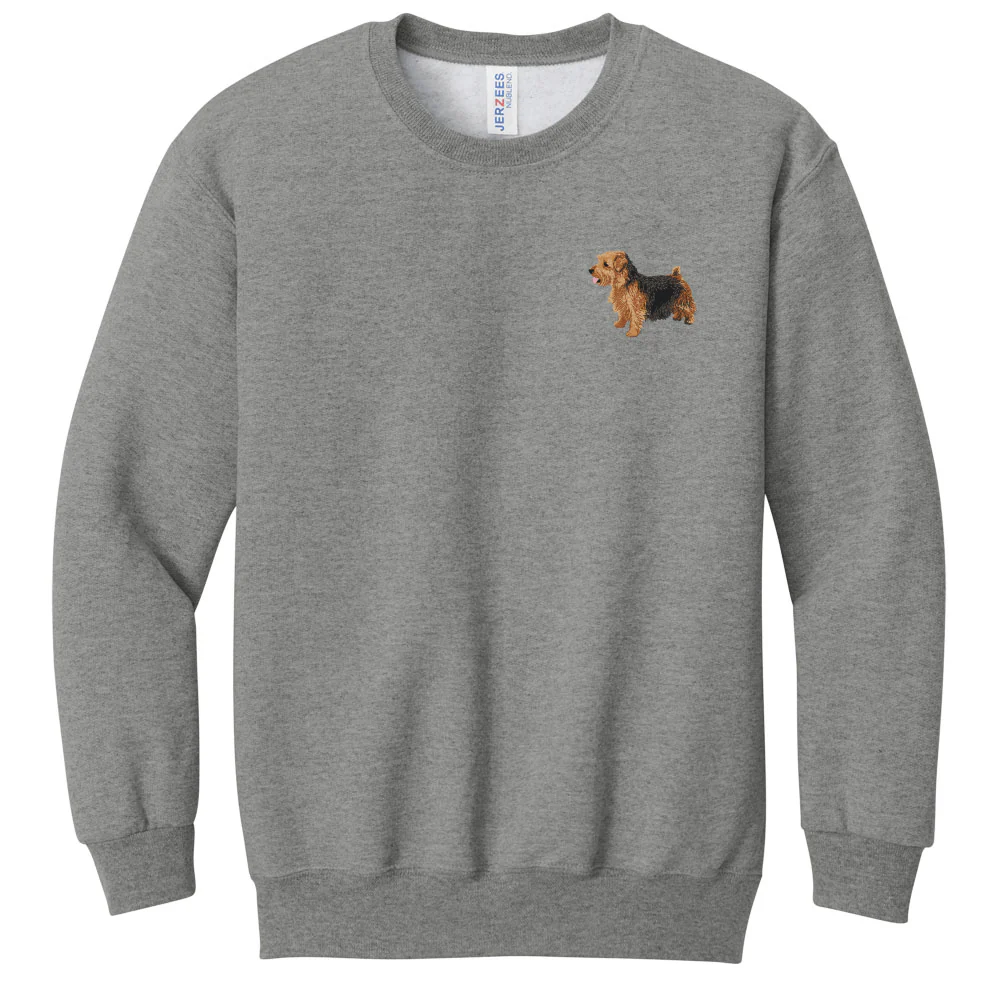 Norfolk Terrier Embroidered Youth Crewneck Sweatshirt