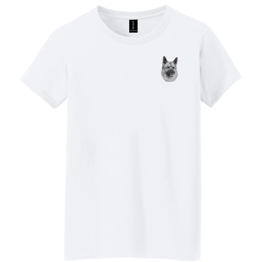 Norwegian Elkhound Embroidered Women's T-Shirt - Image 2