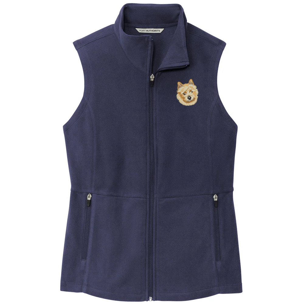 Norwich Terrier Embroidered Women's Fleece Vest