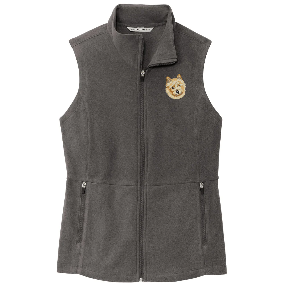 Norwich Terrier Embroidered Women's Fleece Vest - Image 2