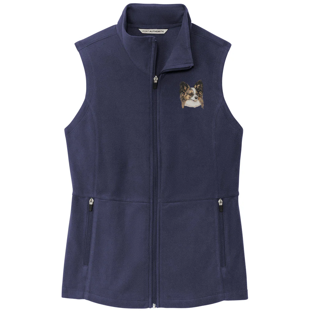 Papillon Embroidered Women's Fleece Vest - Image 2