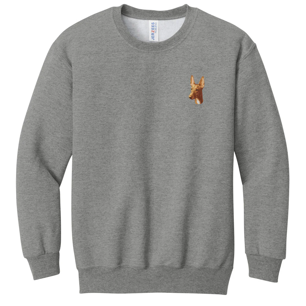 Pharaoh Hound Embroidered Youth Crewneck Sweatshirt