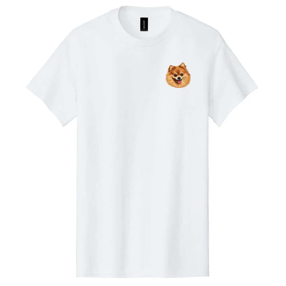Pomeranian Embroidered Men's T-Shirt - Image 4