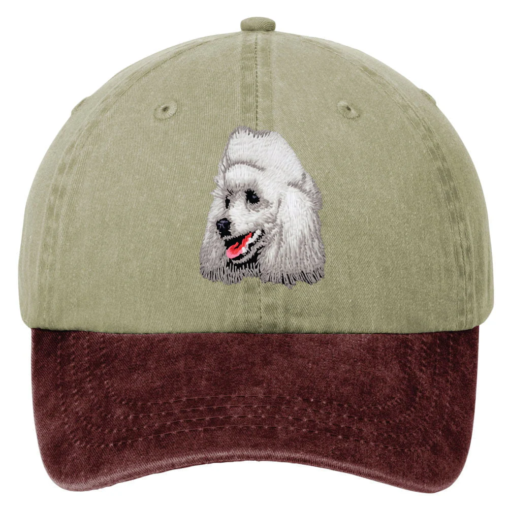 Poodle  Embroidered Two Tone Baseball Cap - Image 2