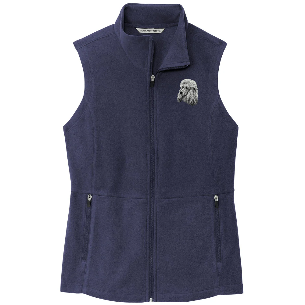 Poodle Embroidered Women's Fleece Vest - Image 3