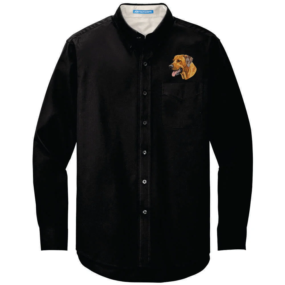 Rhodesian Ridgeback Embroidered Long Sleeve Button Up Shirt - Image 3
