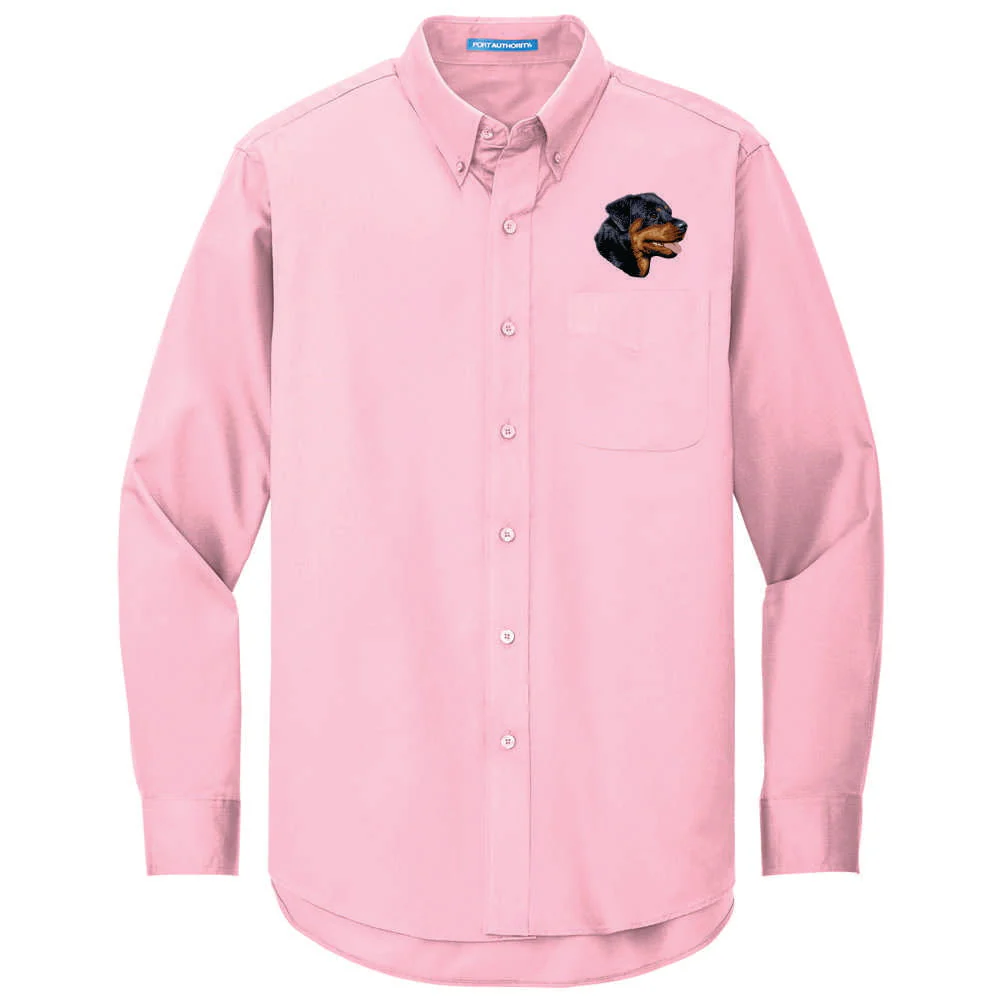 Rottweiler Embroidered Long Sleeve Button Up Shirt - Image 4