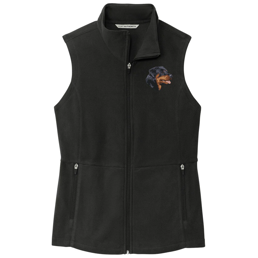 Rottweiler Embroidered Women's Fleece Vest - Image 3