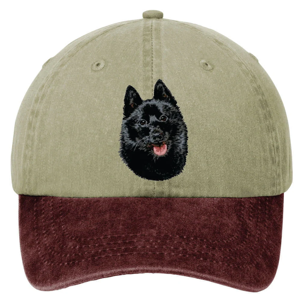 Schipperke  Embroidered Two Tone Baseball Cap