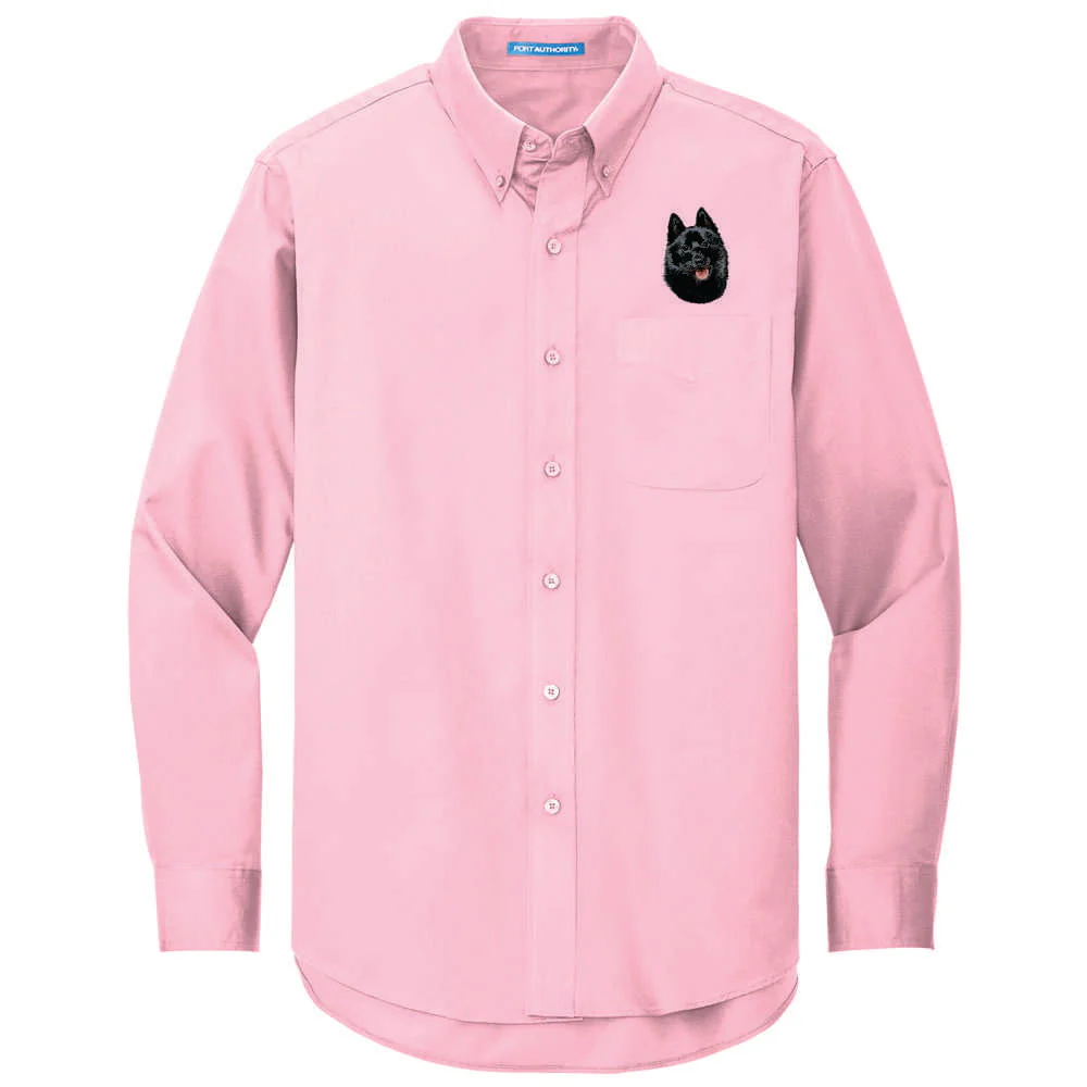 Schipperke Embroidered Long Sleeve Button Up Shirt - Image 4