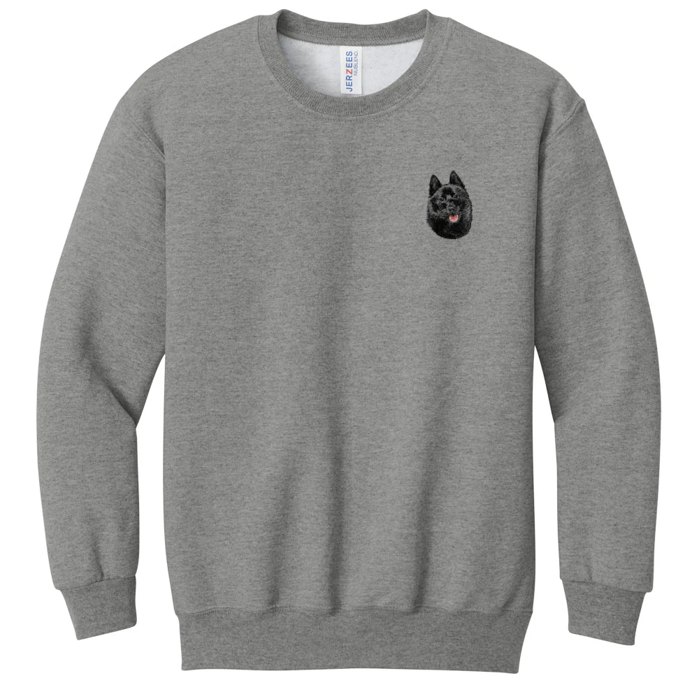 Schipperke Embroidered Youth Crewneck Sweatshirt
