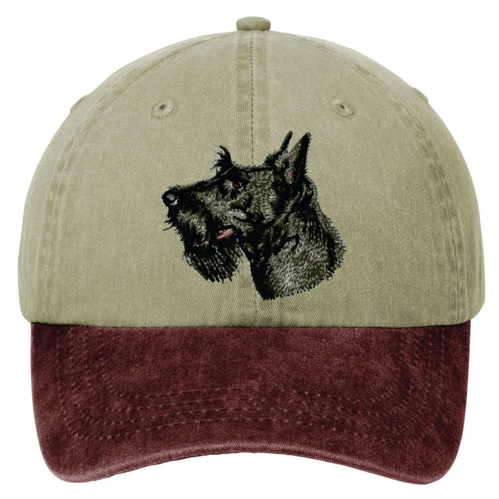 Scottish Terrier  Embroidered Two Tone Baseball Cap - Image 2