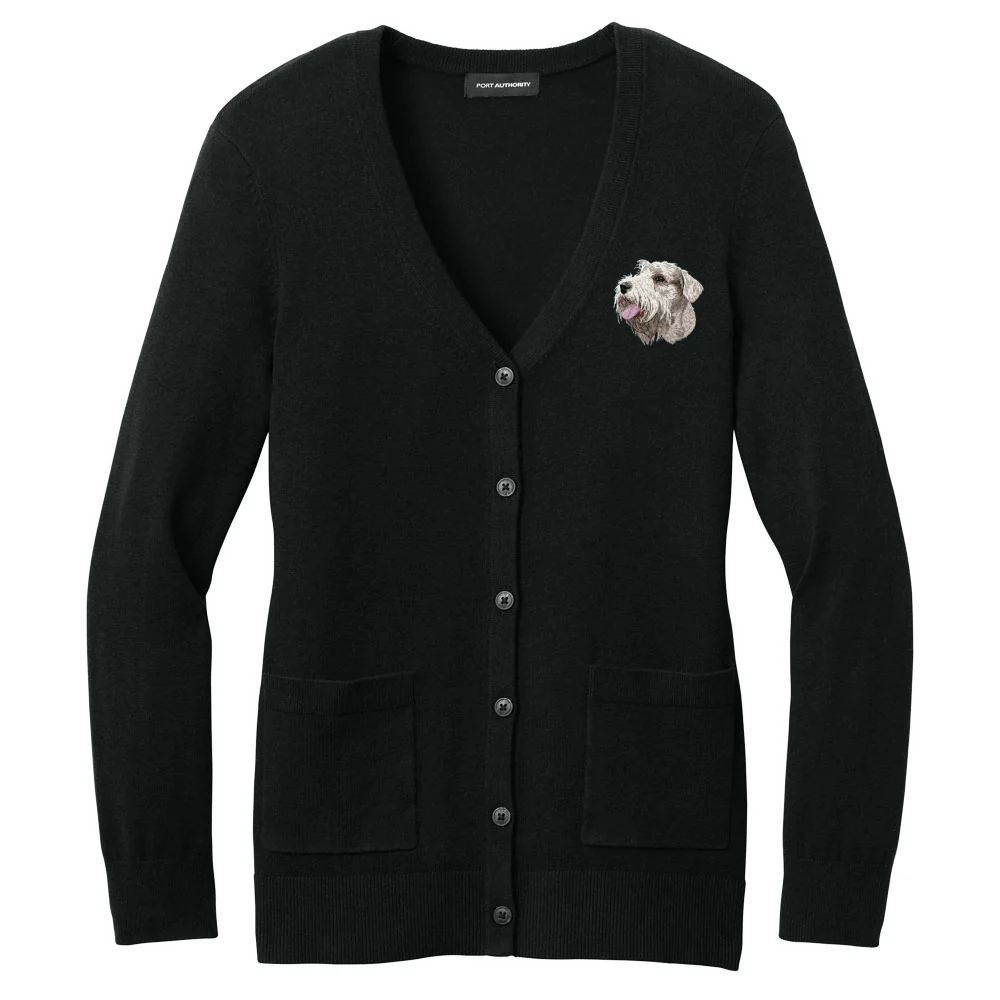 Sealyham Terrier Embroidered Button-Up Cardigan Sweater - Image 2