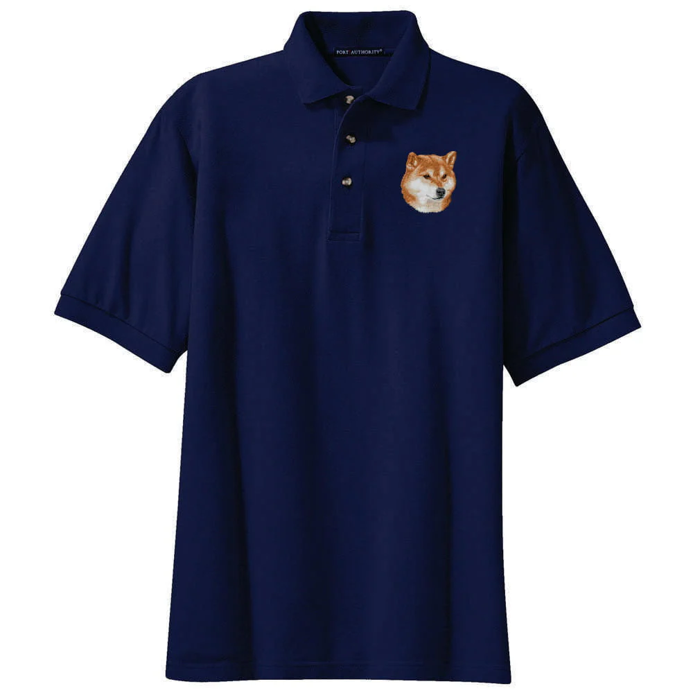 Shiba Inu Embroidered Polo Shirt