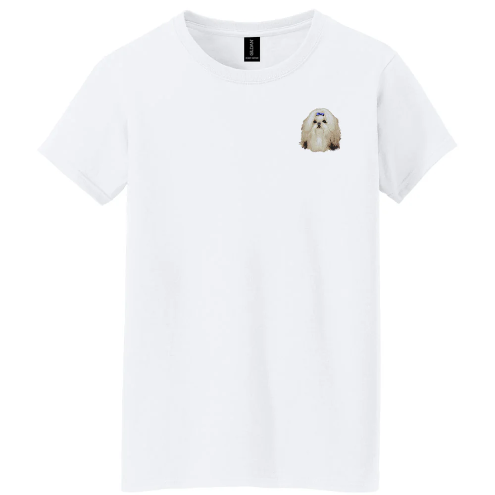 Shih Tzu Embroidered Women's T-Shirt - Image 2