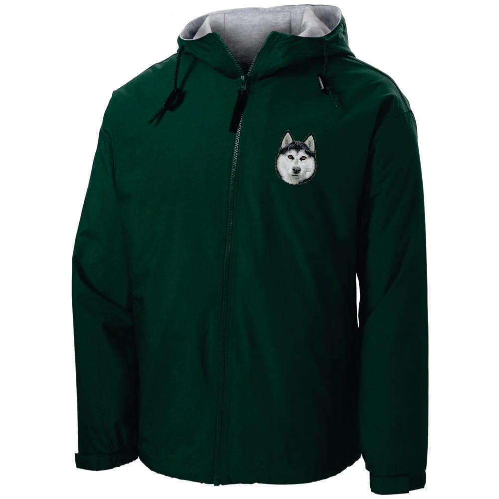 Siberian Husky Embroidered Hooded Jacket - Image 3