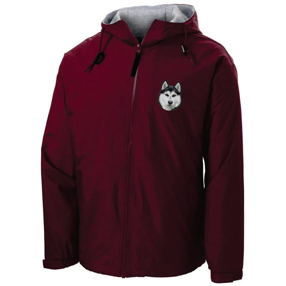 Siberian Husky Embroidered Hooded Jacket - Image 4