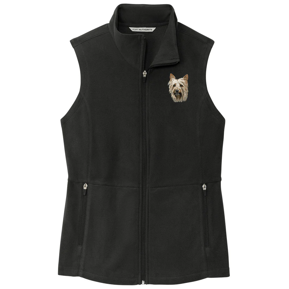 Silky Terrier Embroidered Women's Fleece Vest - Image 3