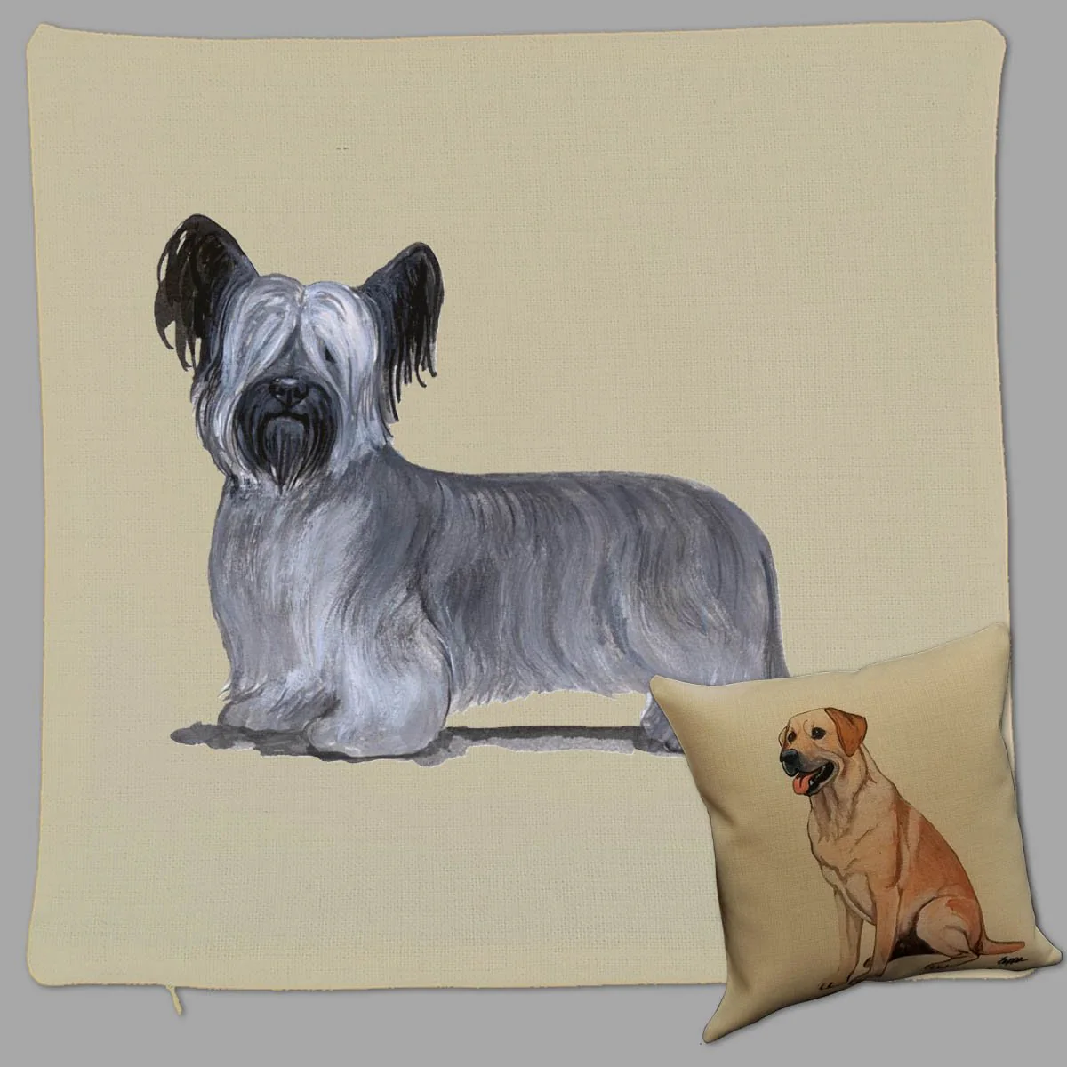 Skye Terrier Pillow Cover