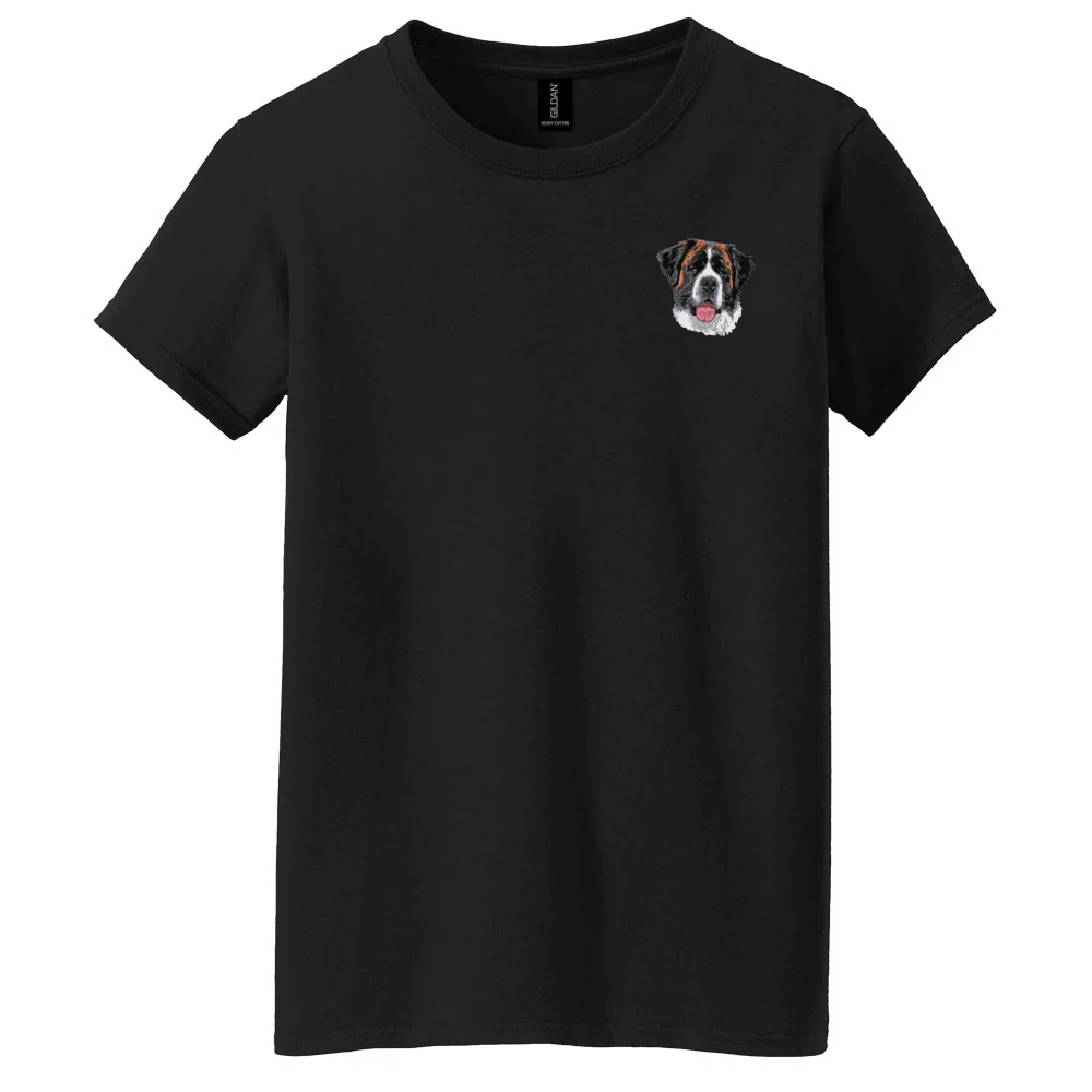 Saint Bernard Embroidered Women's T-Shirt - Image 3