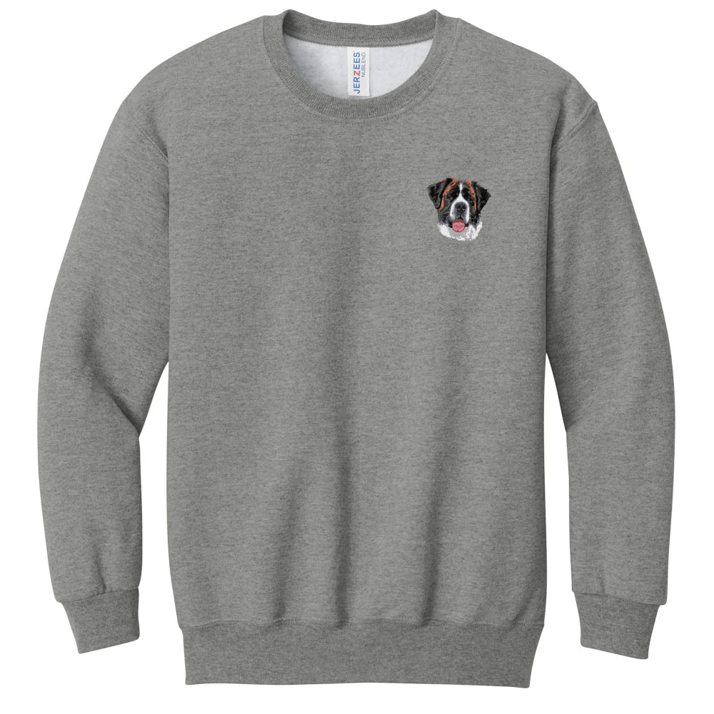 Saint Bernard Embroidered Youth Crewneck Sweatshirt