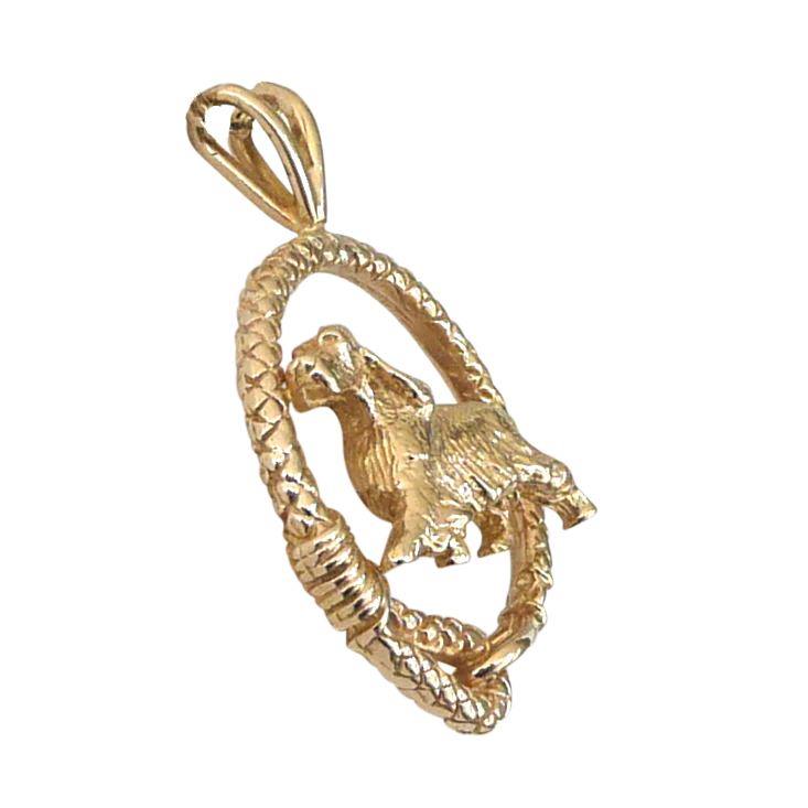 English Setter Solid 14K Gold  Leash Pendant - Image 2