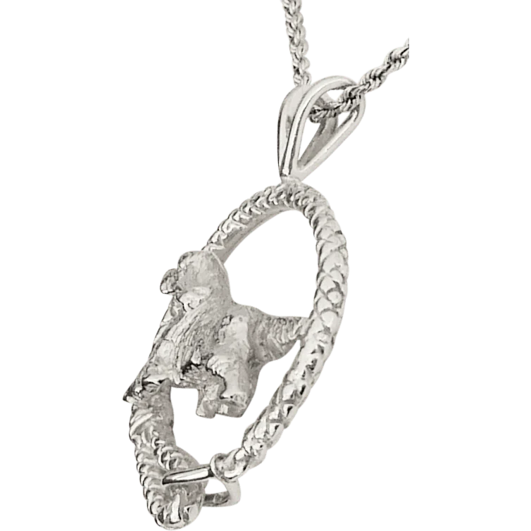 English Setter in Solid Sterling Silver Leash Pendant - Image 3