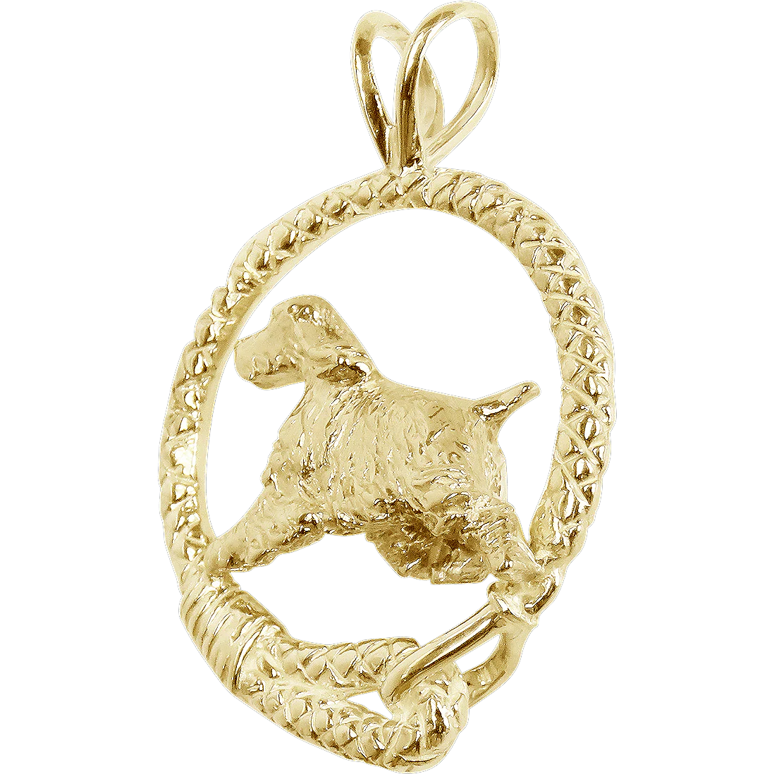 Solid 14K Gold English Springer Spaniel Leash Pendant - Image 3