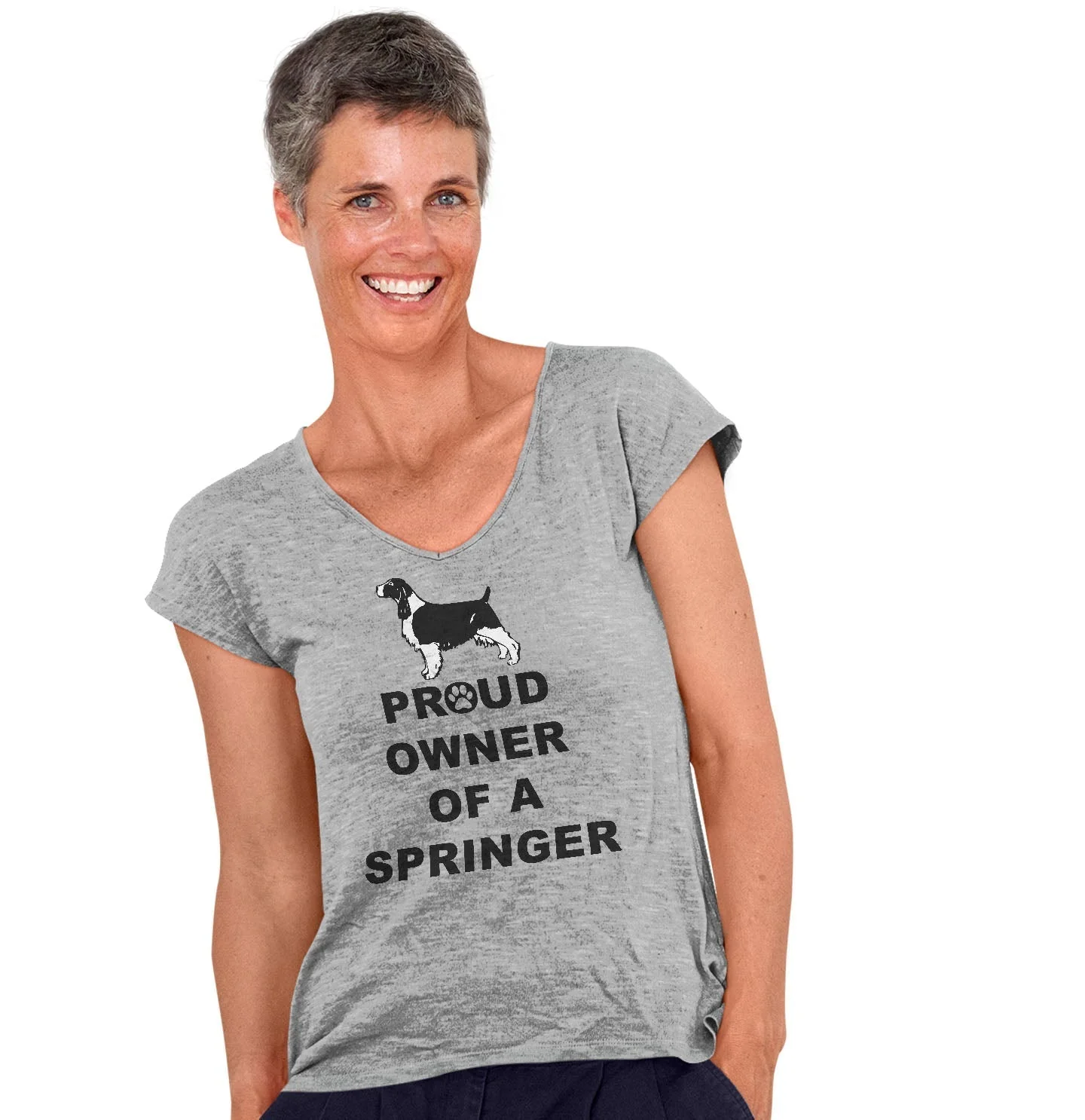 English Springer Spaniel Proud Owner - Women's V-Neck T-Shirt - Image 3