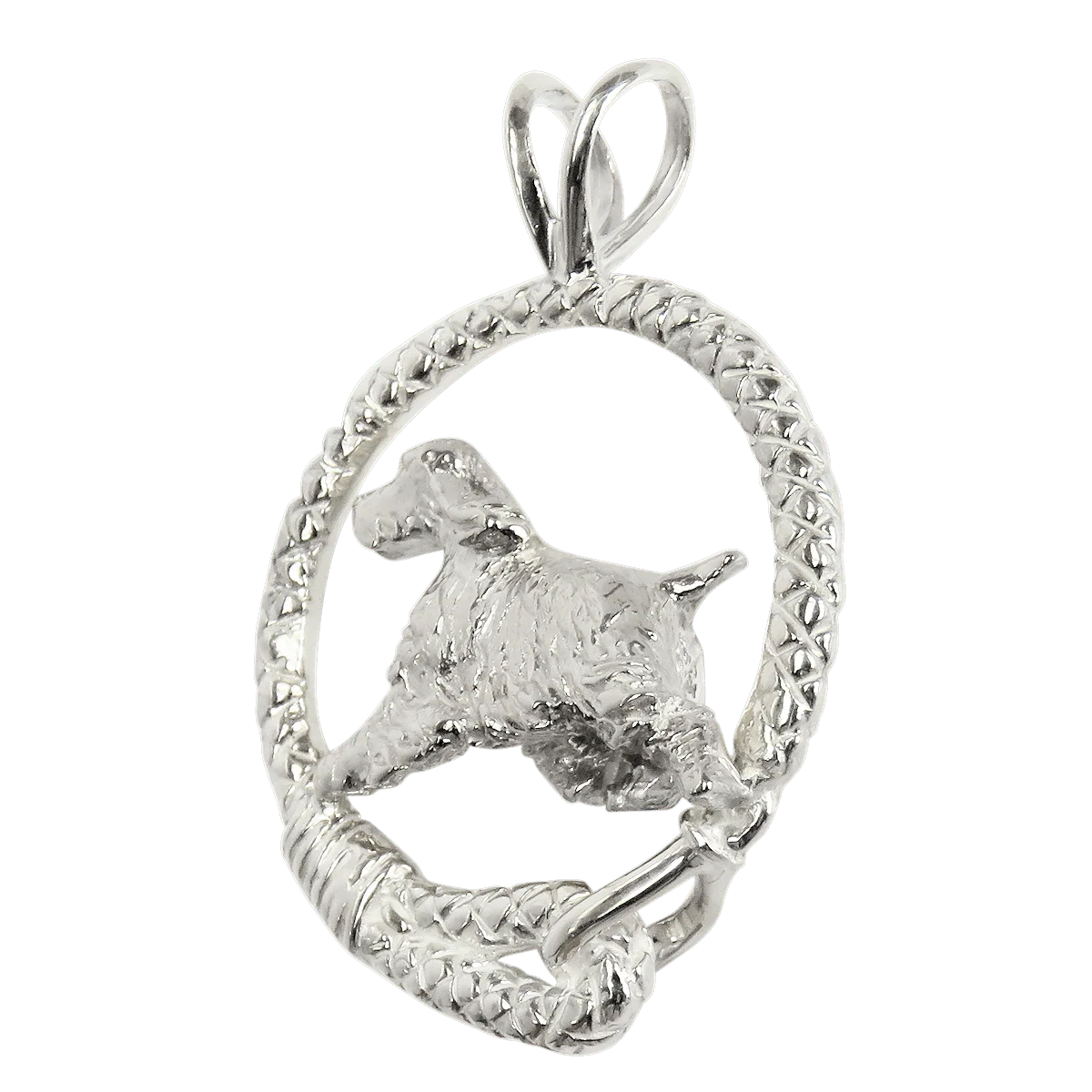 English Springer Spaniel in Solid Sterling Silver Leash Pendant - Image 3